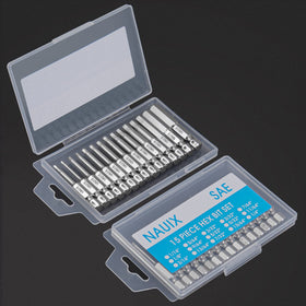 NAUIX metric and SAE hex bits collection for versatile drive sizes.