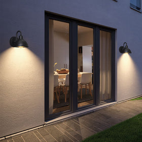 Naurham barn light hard-wired installation for clean outdoor wiring.
