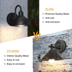 Naurham barn light open bottom design simplifies bulb replacement.