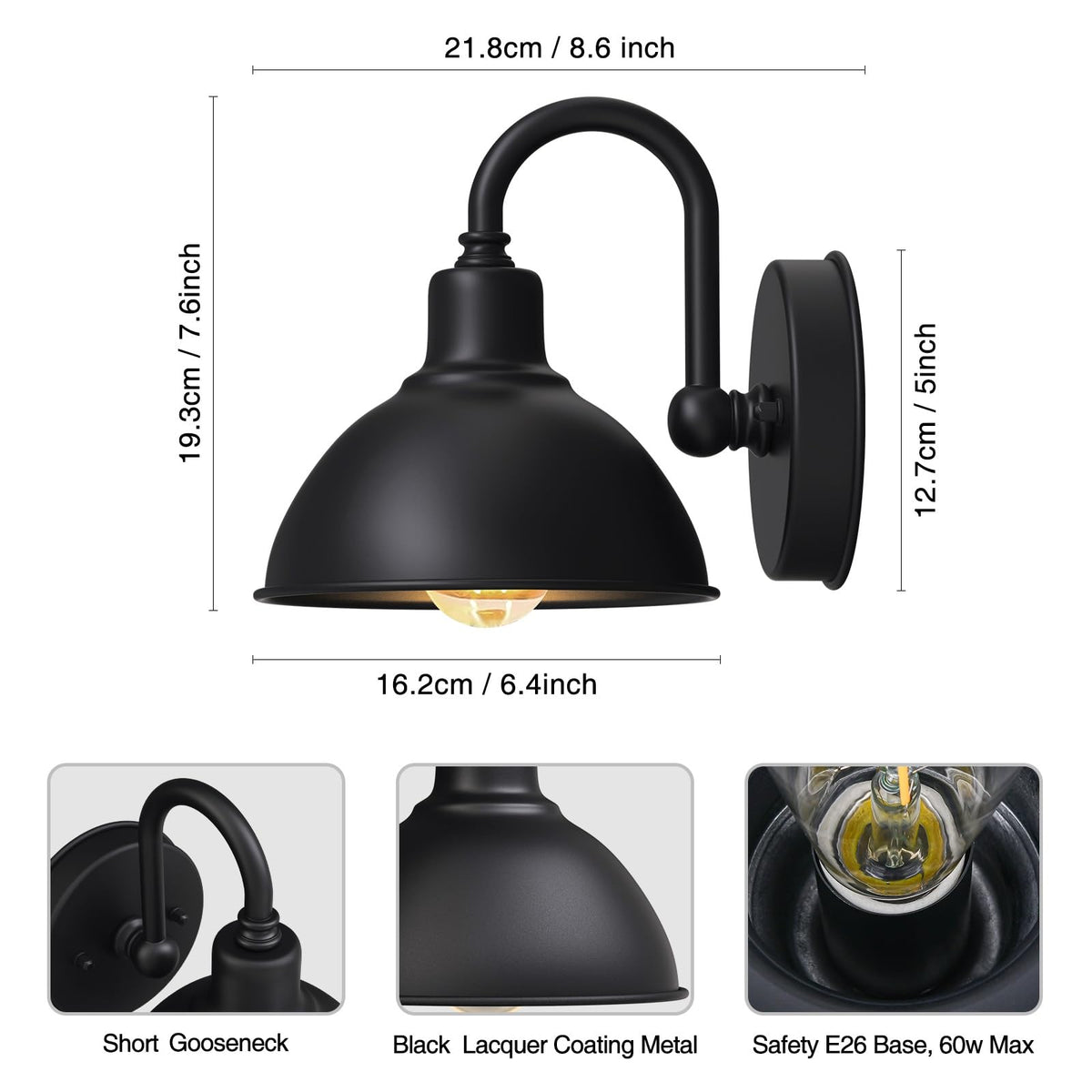 Naurham barn light weather-resistant coating endures rain and snow outdoors.