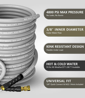 NAVOHEVEN 50ft flexible hose with swivel for tangle-free outdoor washing