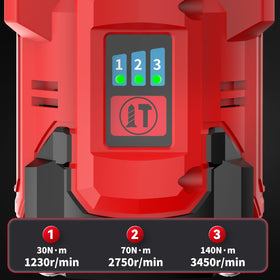 NAWIN cordless impact driver showing 105ft-lbs torque for heavy fastening tasks.