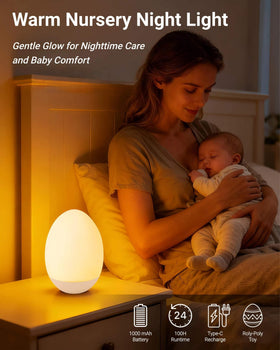 NAWIQI Egg Night Light offers seven RGB colors for mood lighting