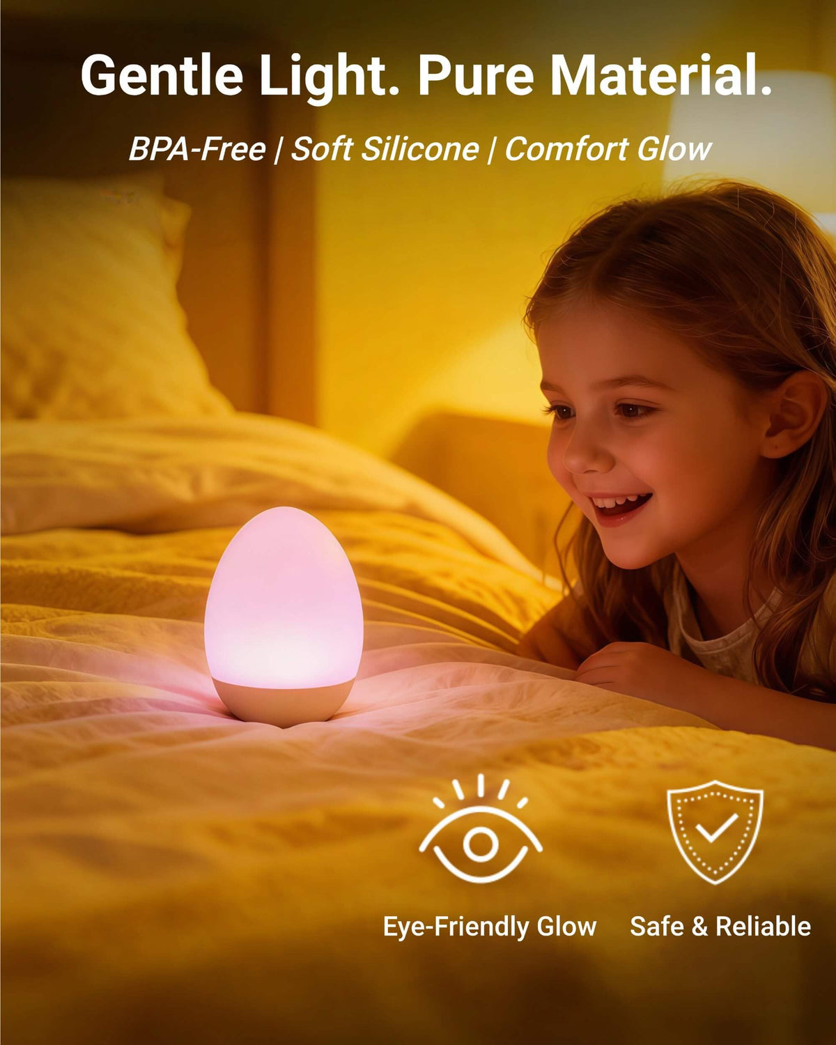 Stepless dimming on NAWIQI egg light reduces eye strain