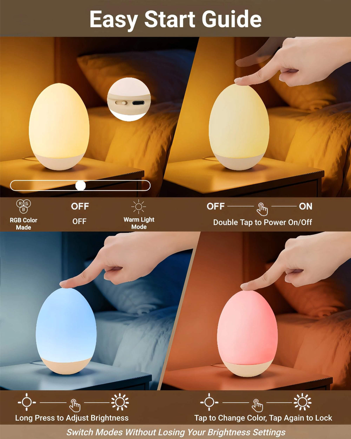Compact NAWIQI egg light is travel-friendly for on-the-go use