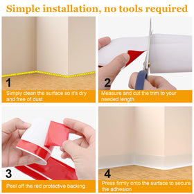 Nayotaa baseboard molding easy-clean-durable resists scuffs and wipes clean.