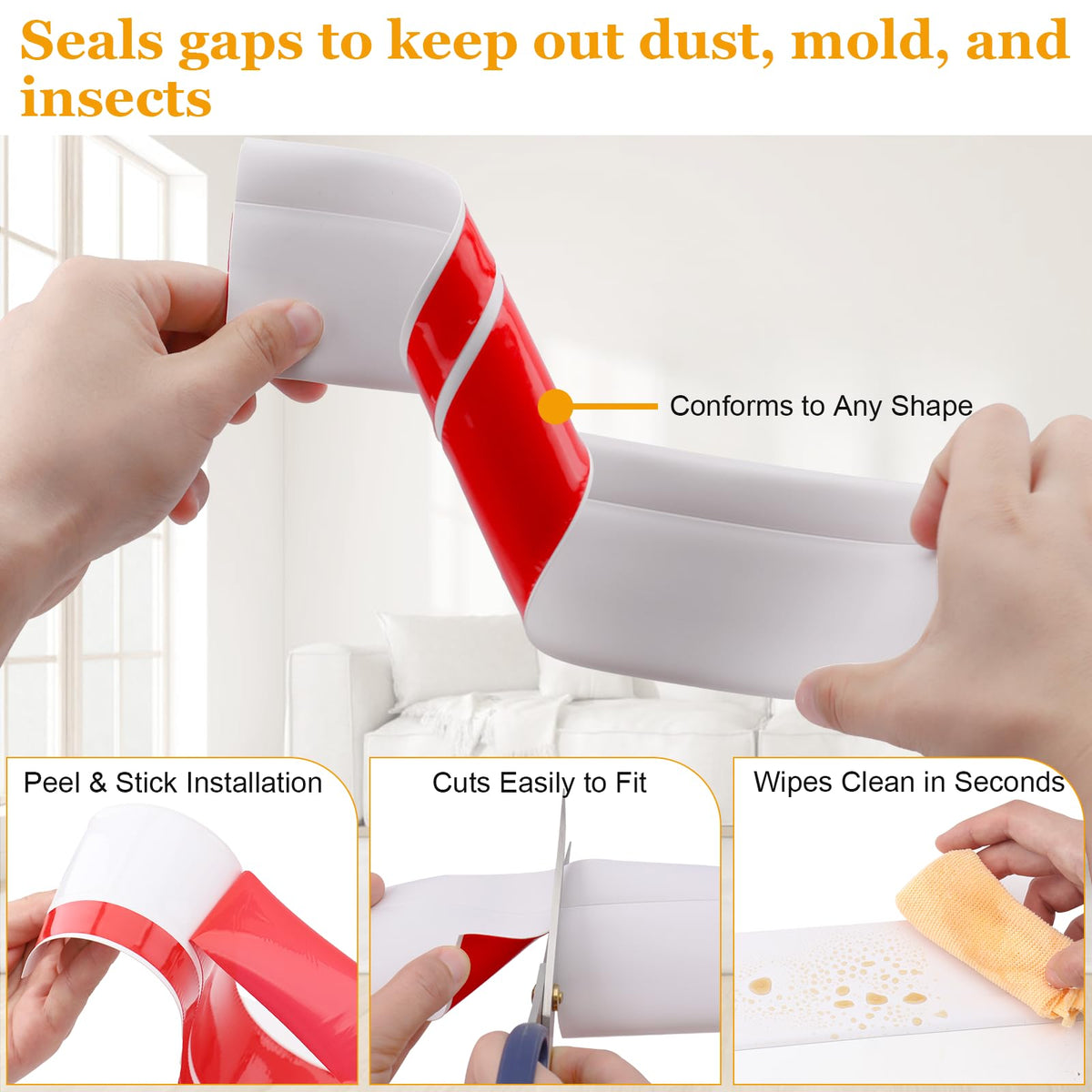 Nayotaa paintable-finish baseboard molding lets you customize color.