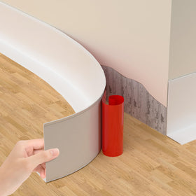 Nayotaa baseboard molding peel-stick installation enables quick, mess-free upgrades.