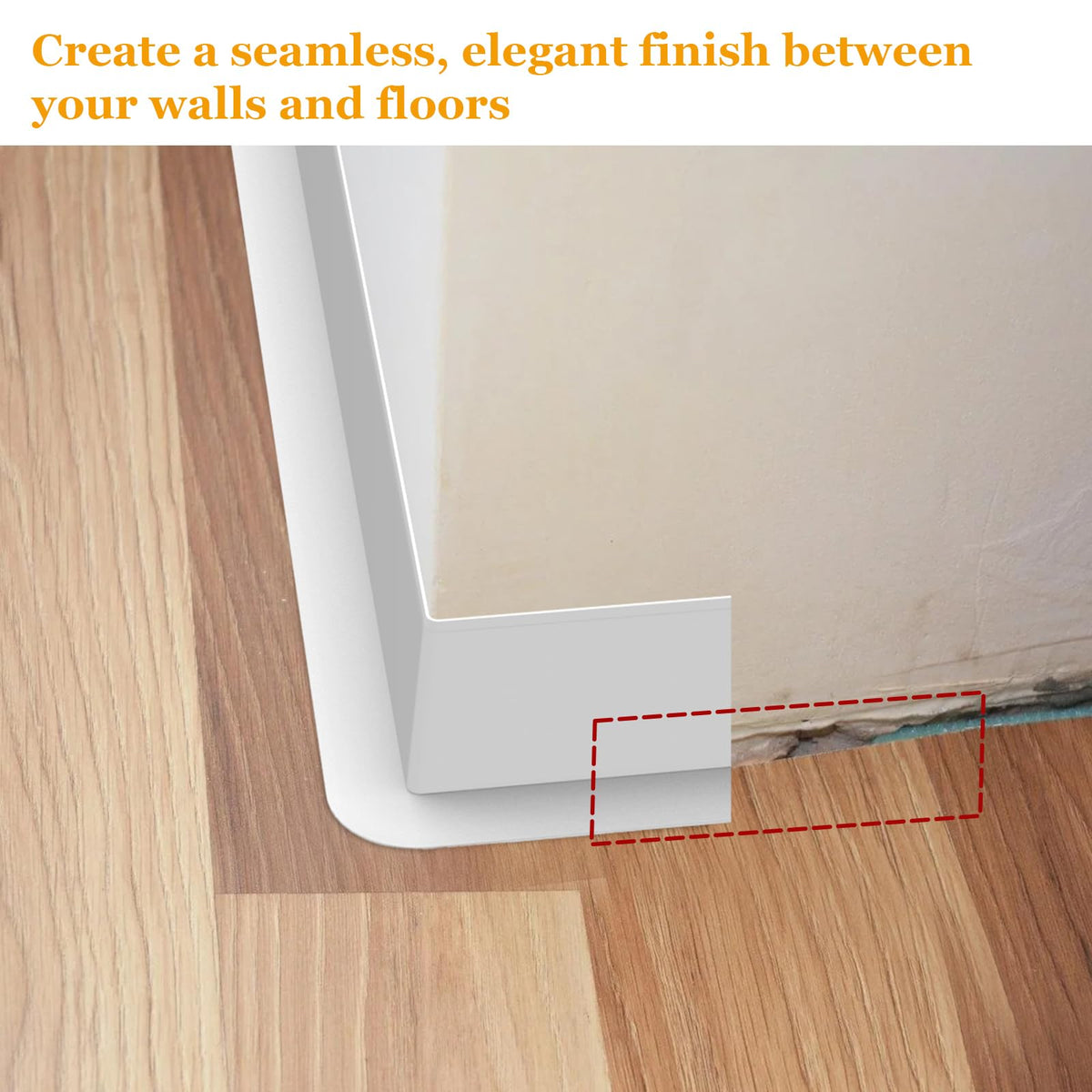 Nayotaa baseboard molding waterproof-design resists moisture for bathrooms and kitchens.