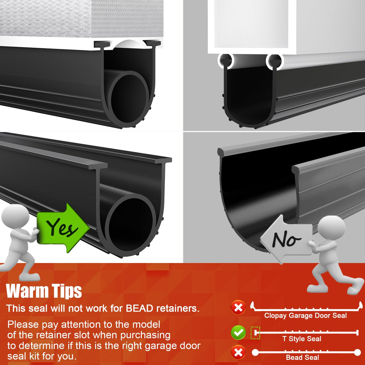 Nayotaa garage seal close-up shows flexible EPDM for durability across temperatures