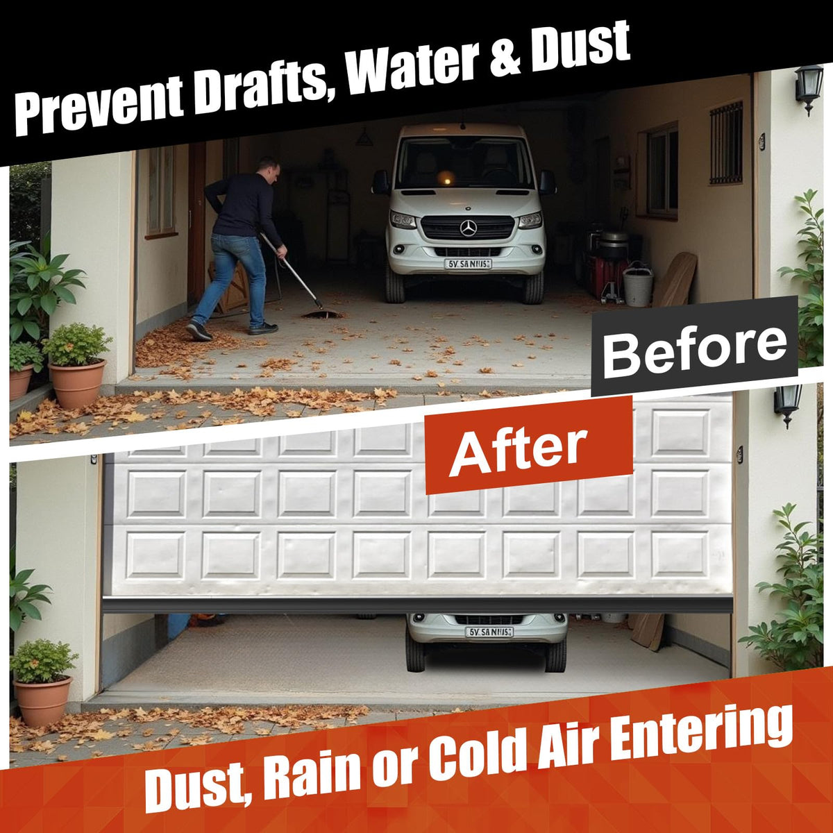 Nayotaa weatherproof seal blocks rain and dust for a cleaner, drier garage