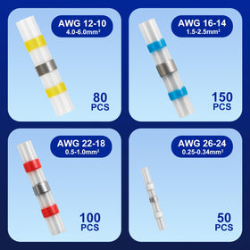 Nayoto clear heat-shrink tubing lets you verify wire depth before sealing.