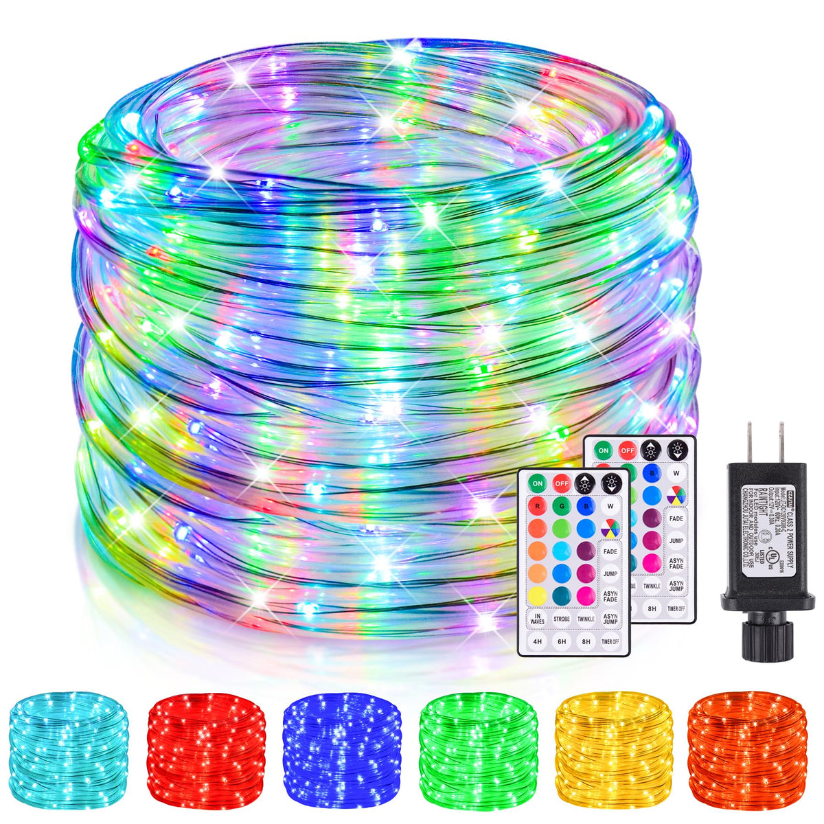 Nazuwke 99ft LED rope lights outdoor multicolor for vibrant decor.