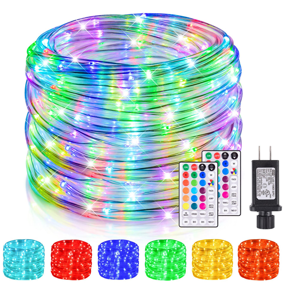 Nazuwke 99ft LED rope lights outdoor multicolor for vibrant decor.