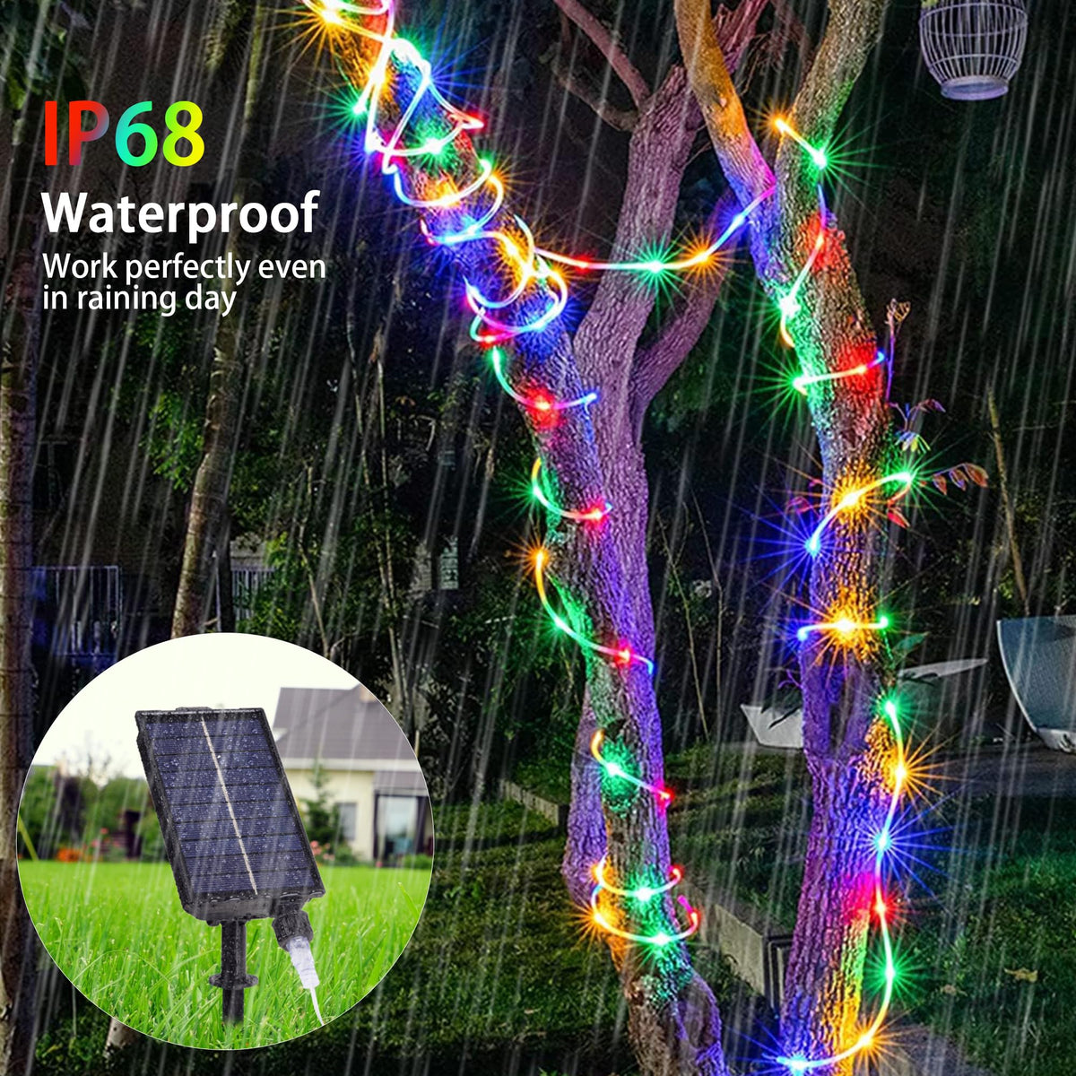 Nazuwke IP68 waterproof rope light for all-weather decorations.