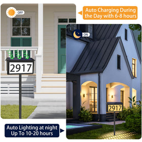 Nazuwke solar address sign sticker set for personalized address
