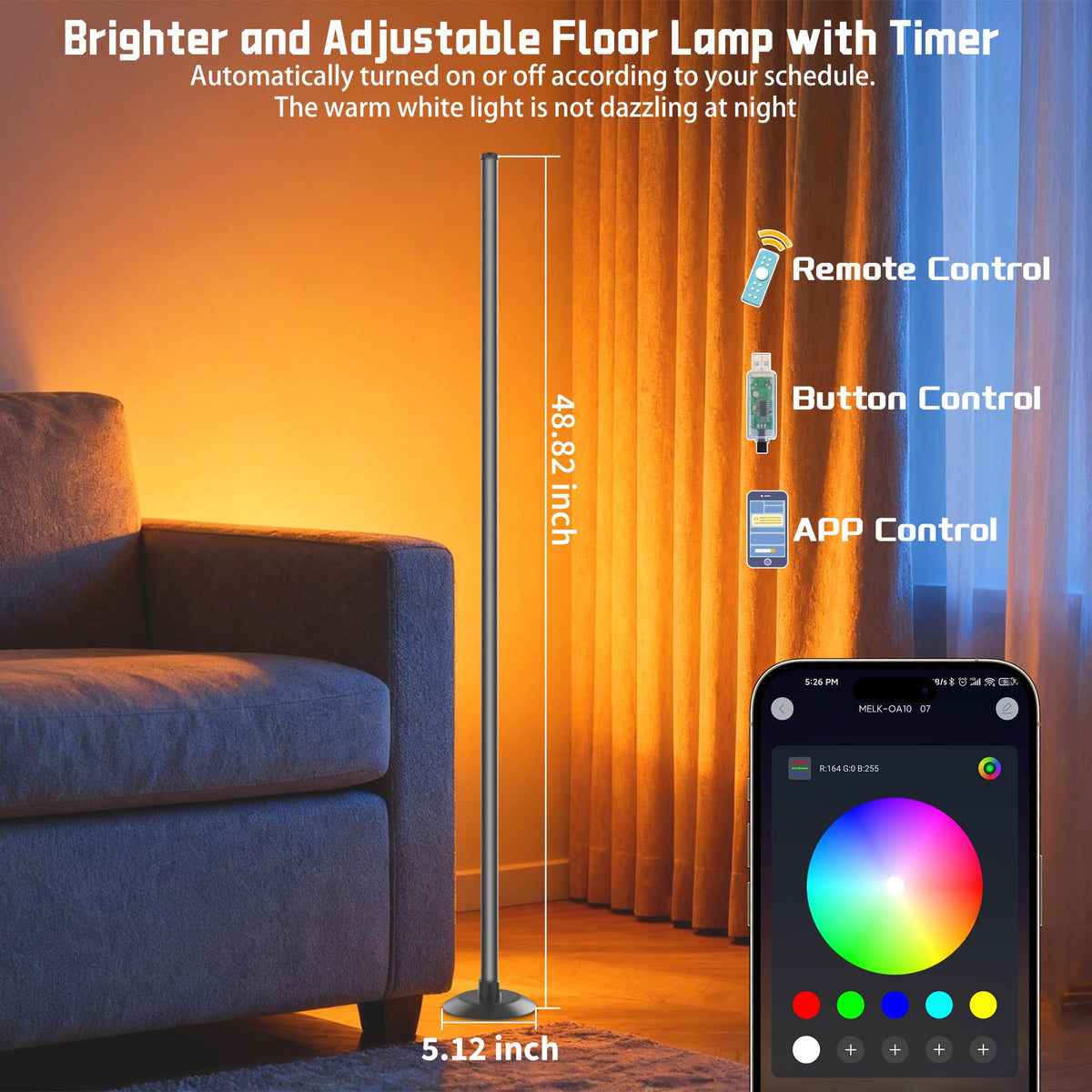 NBBUFF corner lamp USB powered for versatile placement
