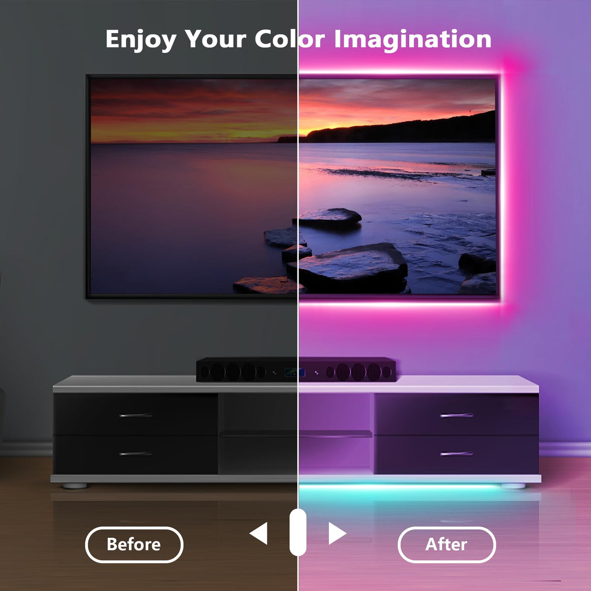 NBBUFF LED strips with remote and app control for easy mood lighting