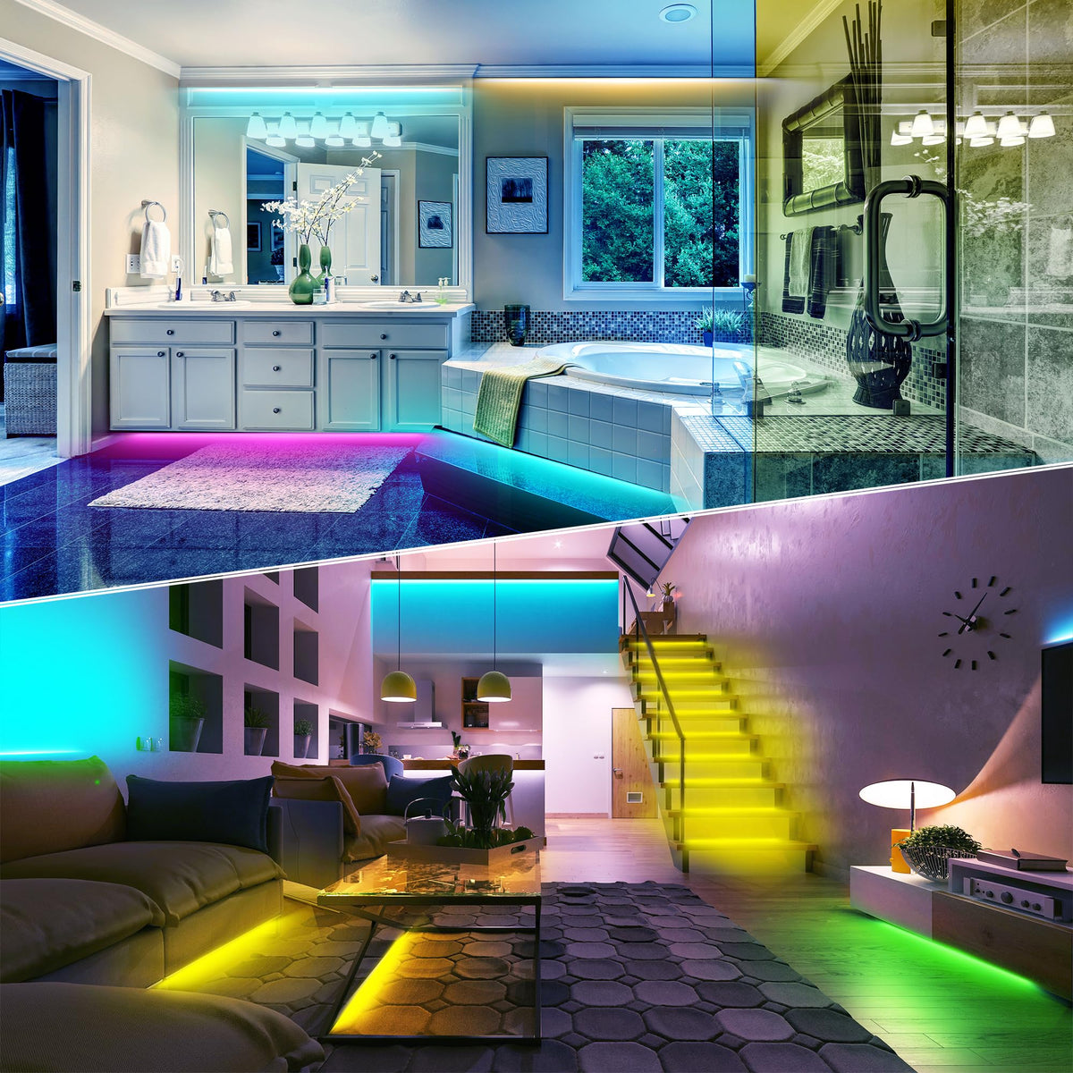 NBBUFF LED strip adhesive backing enables simple installation