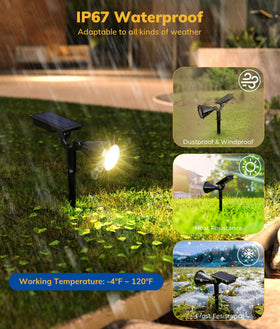 NBKLS IP67 waterproof badge on solar spot light for all-weather use.