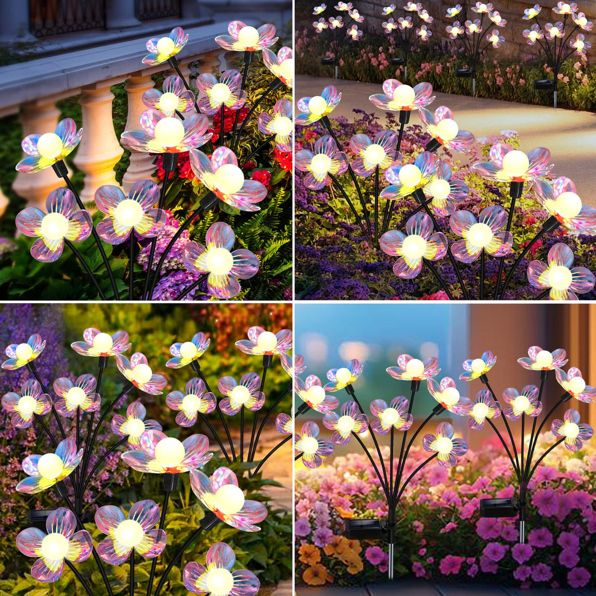 NBQQ dense 4-pack glow creates a fuller floral landscape at night.