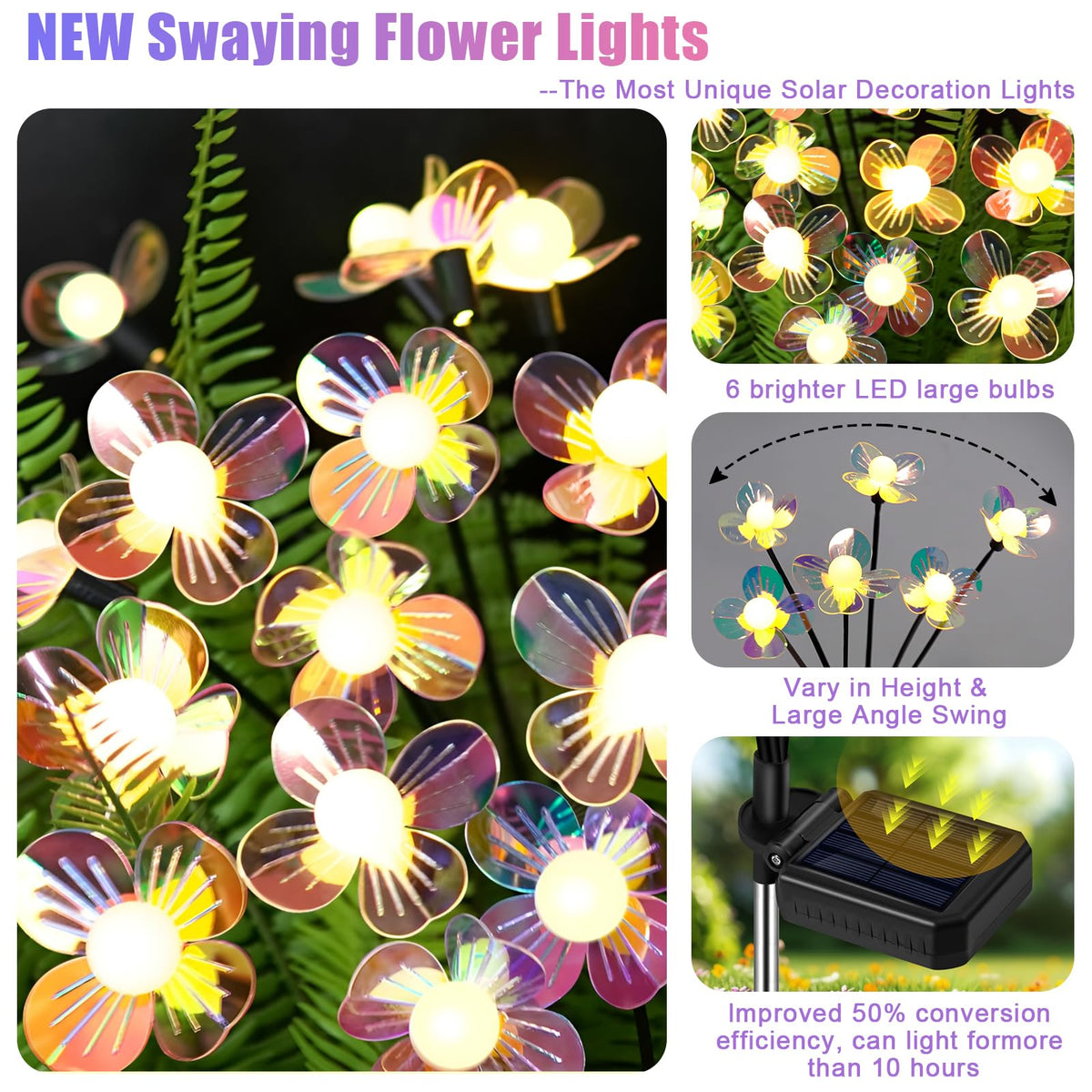 NBQQ no-wires solar light for simple stake-in-ground installation.
