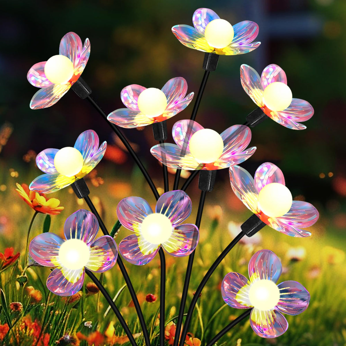 NBQQ swaying petal motion garden light adds dynamic charm to pathways.