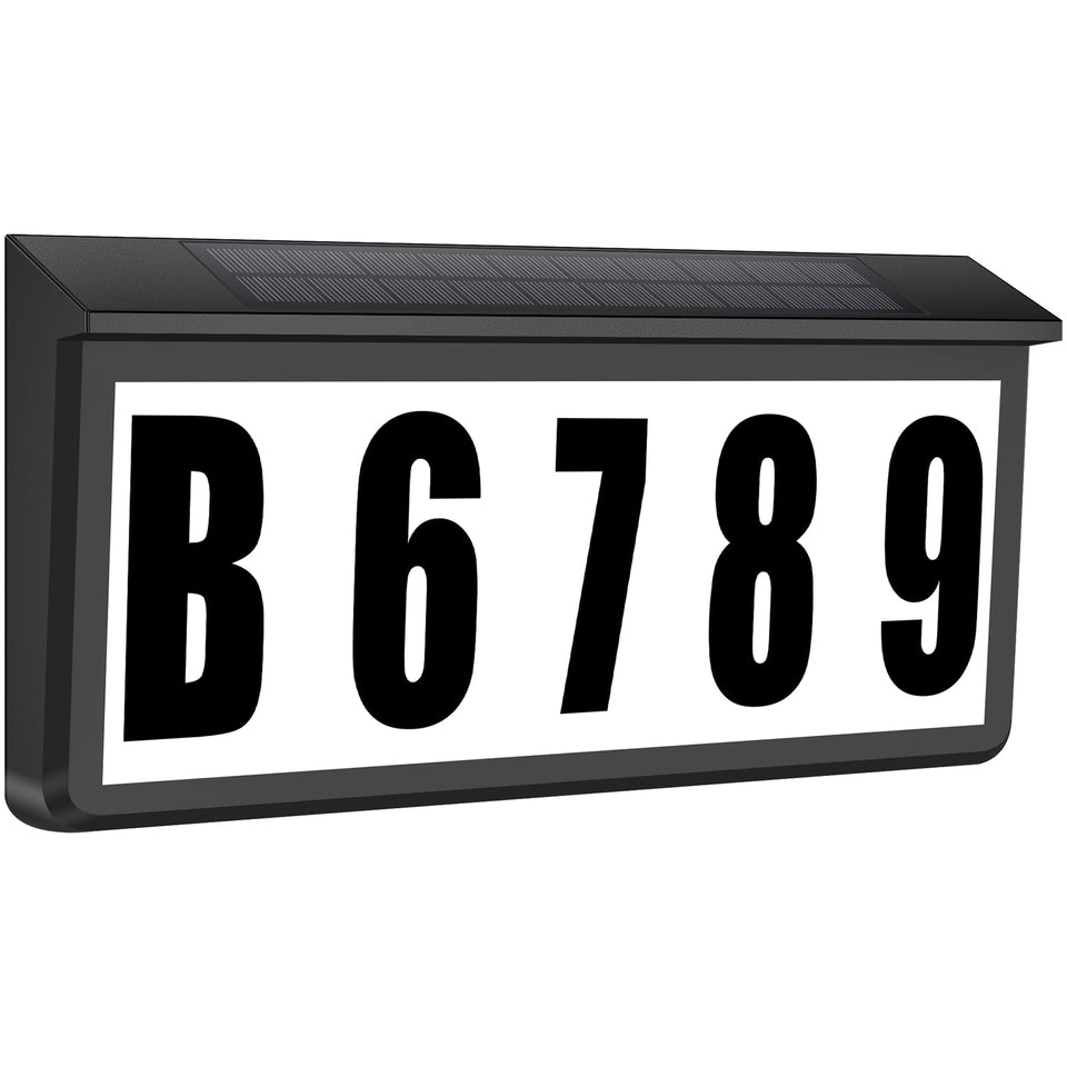 NBZlHOR address sign front view with dual-color illumination for day and night visibility.