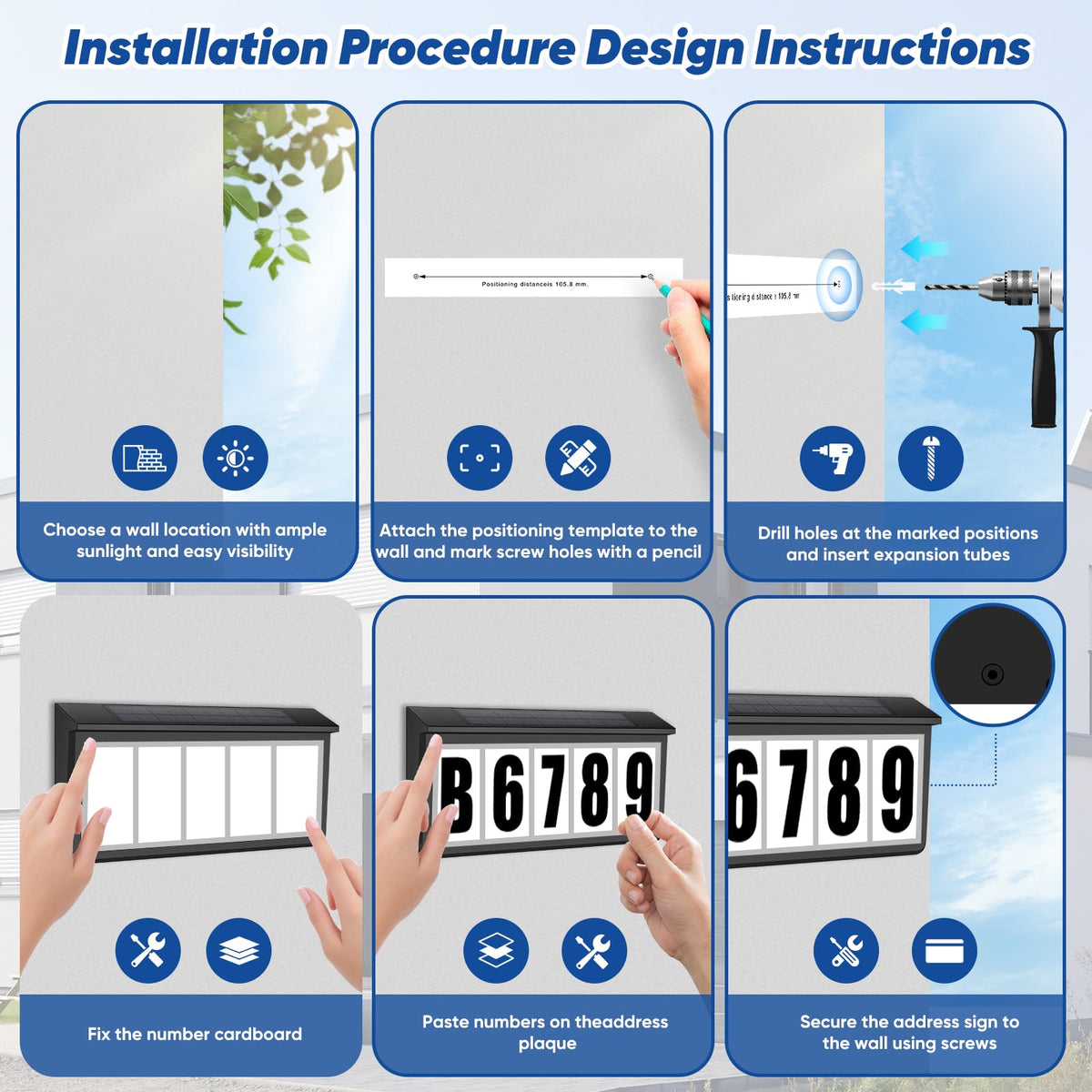 NBZlHOR address sign weatherproof housing protects components from rain and snow.