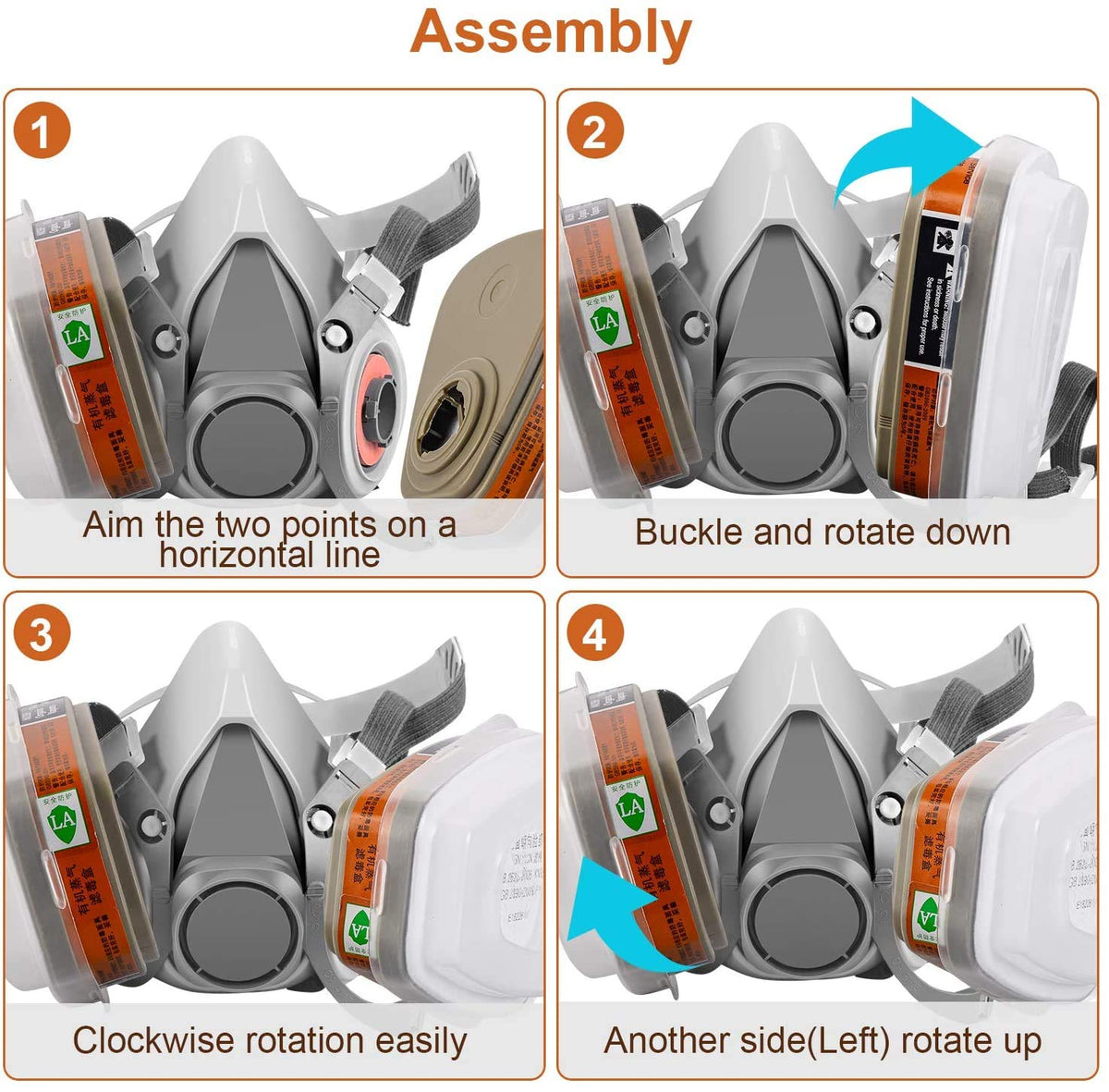 Protection against dust and vapors in painting, chemical, and metalwork tasks.