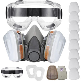 NC Reusable Face Cover Set with Glasses protects during DIY painting tasks.
