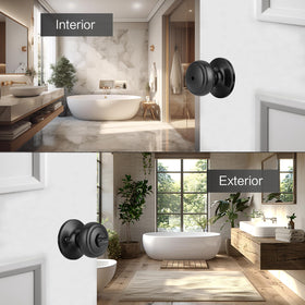 NCSEN door knob with lock showing inside turn button for privacy