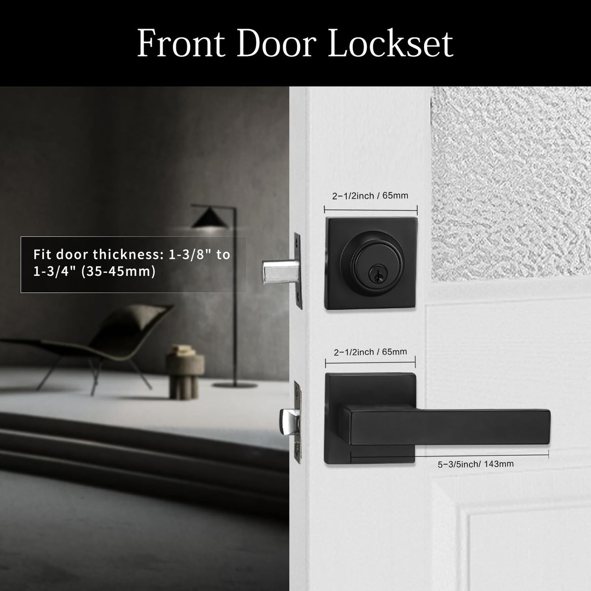 NCSEN exterior door handle with lock provides keyed access.