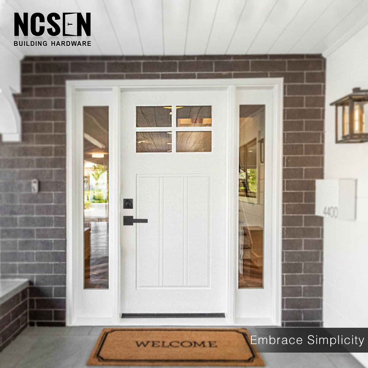 NCSEN interior turn button for easy lock control.