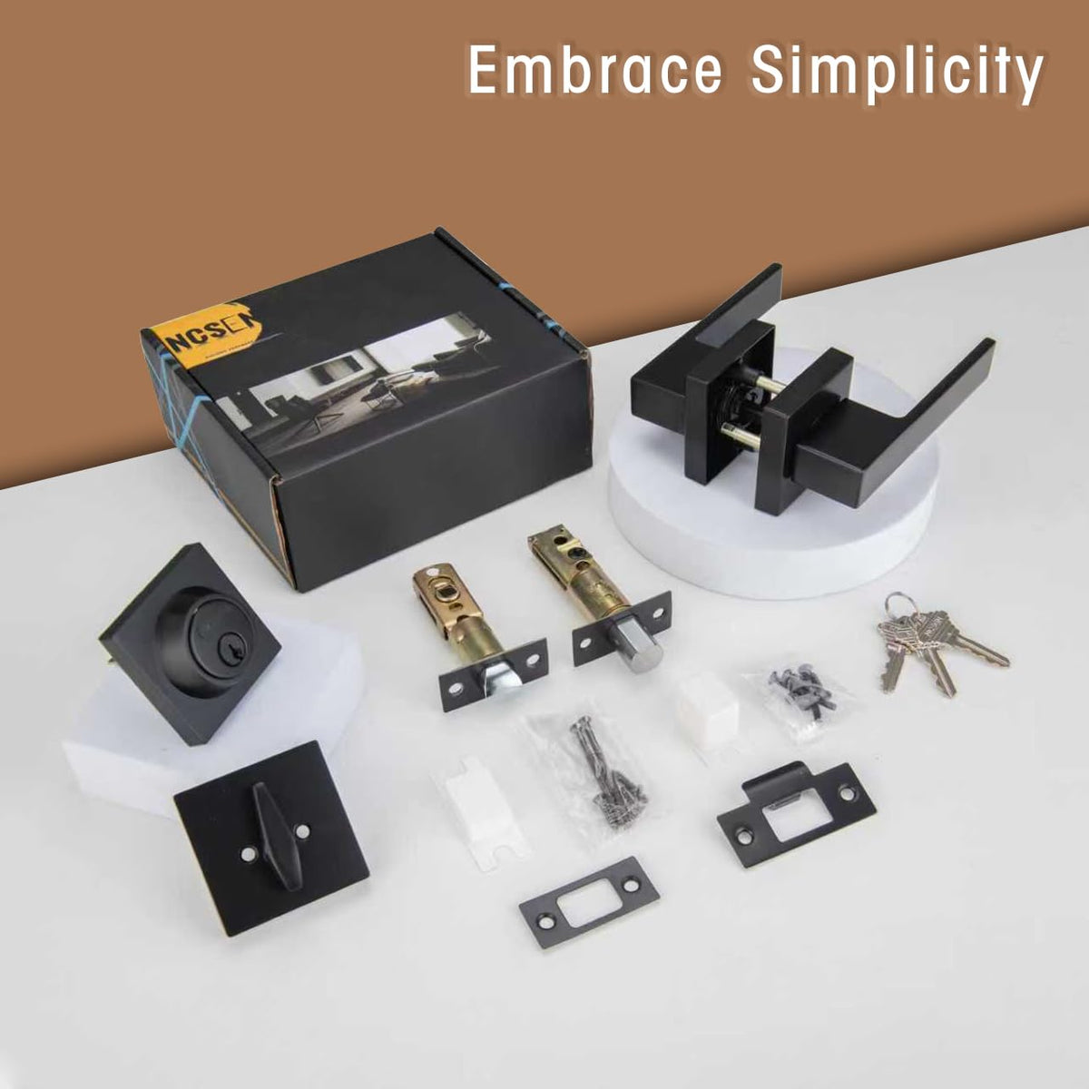 NCSEN keyed entry deadbolt for reliable security at night.