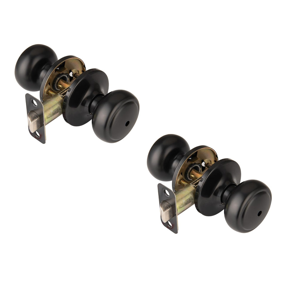 NCSEN matte black door knob pack for privacy on interior doors