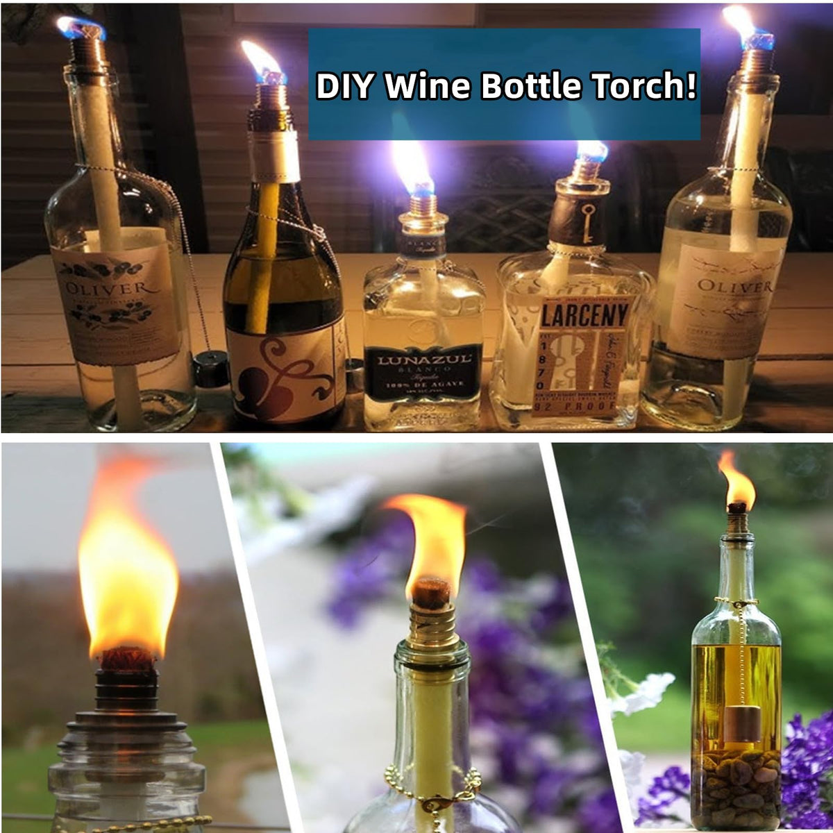 NCYOEW long burn wicks provide extended ambient glow outdoors