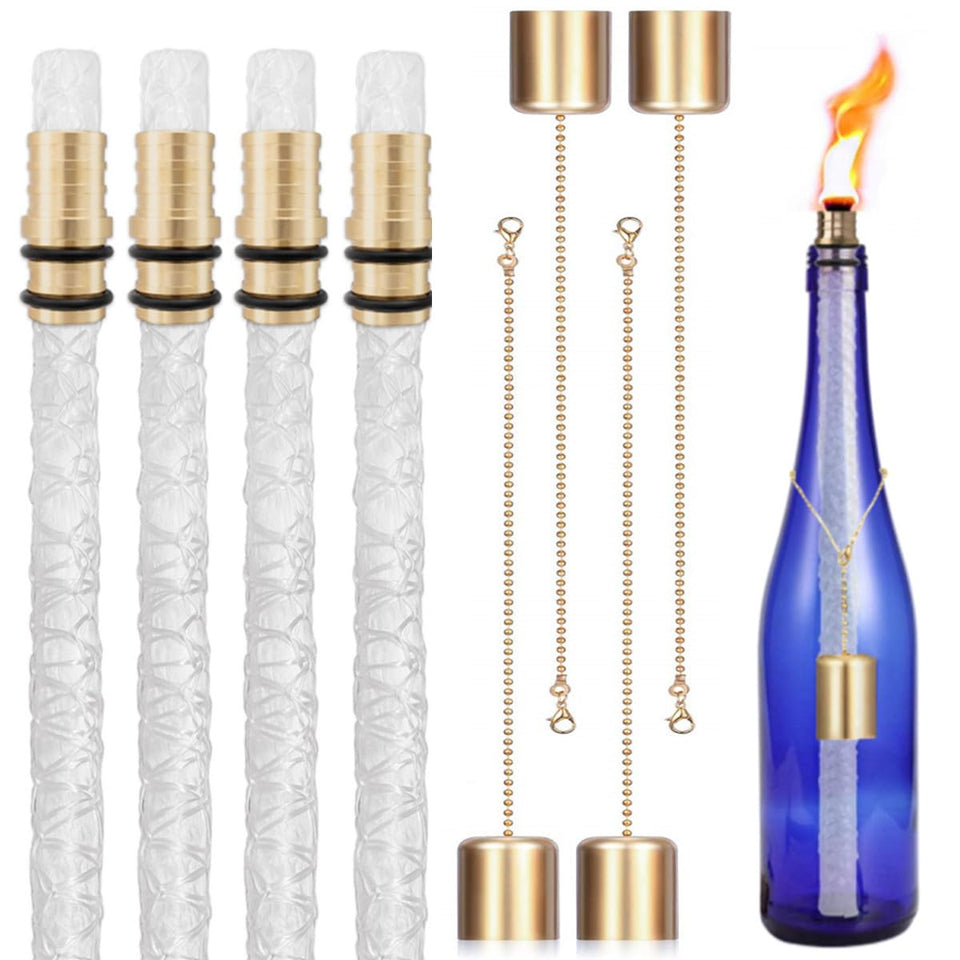 NCYOEW wine bottle torch kit assembly for easy outdoor lighting setup