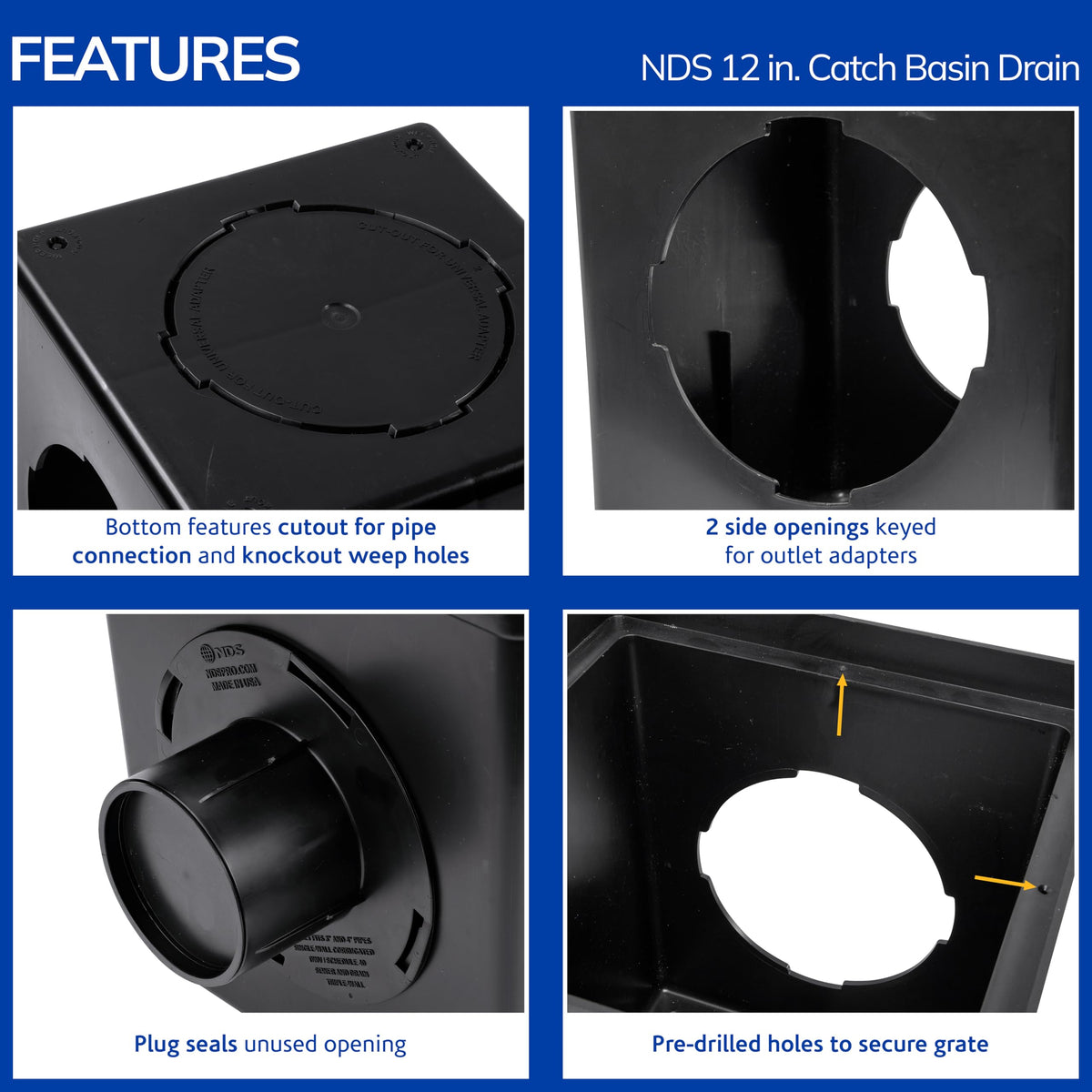 NDS 1200BKITRTL1PK bottom knockout feature enables extra outlet option