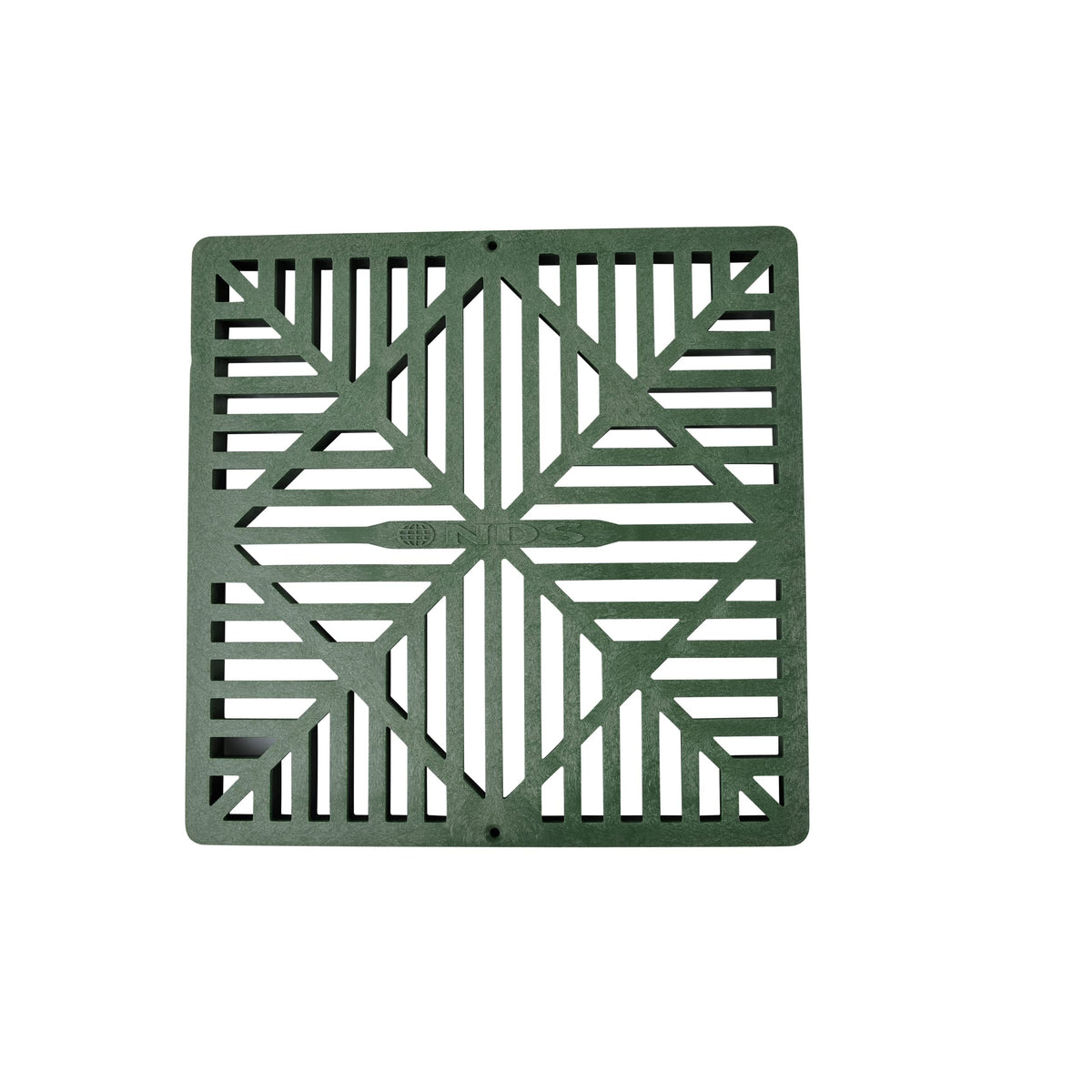 Green HDPE drain grate compatible with 12-inch basins.
