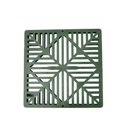 Green HDPE drain grate compatible with 12-inch basins.