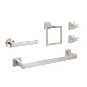NearMoon 5-piece set with 16 inch towel bar for large towels in brushed nickel