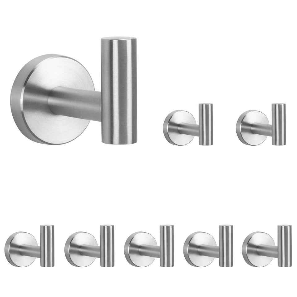 NearMoon bath towel hook close-up in brushed nickel finish, rust-resistant durability