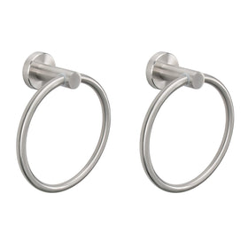 NearMoon round towel ring in brushed nickel mounted on wall for easy towel access