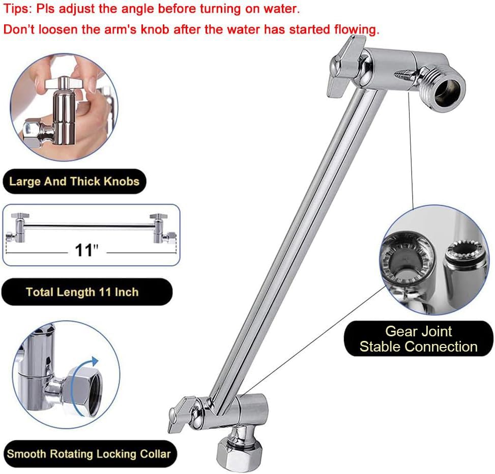NearMoon brass 11-inch adjustable arm enables easy height control.