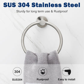NearMoon towel ring with invisible screws for seamless, high-end look
