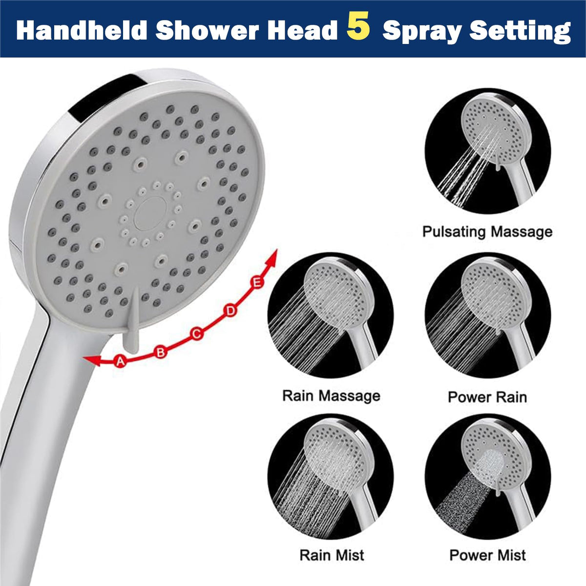 NearMoon chrome swivel ball for easy angle adjustment.