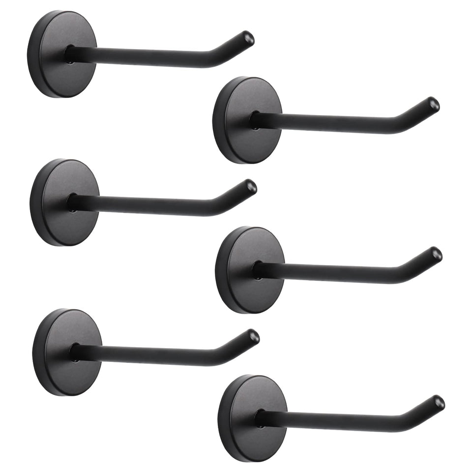 NearMoon wall-mount coat hook in matte black keeps towels organized in the bathroom.