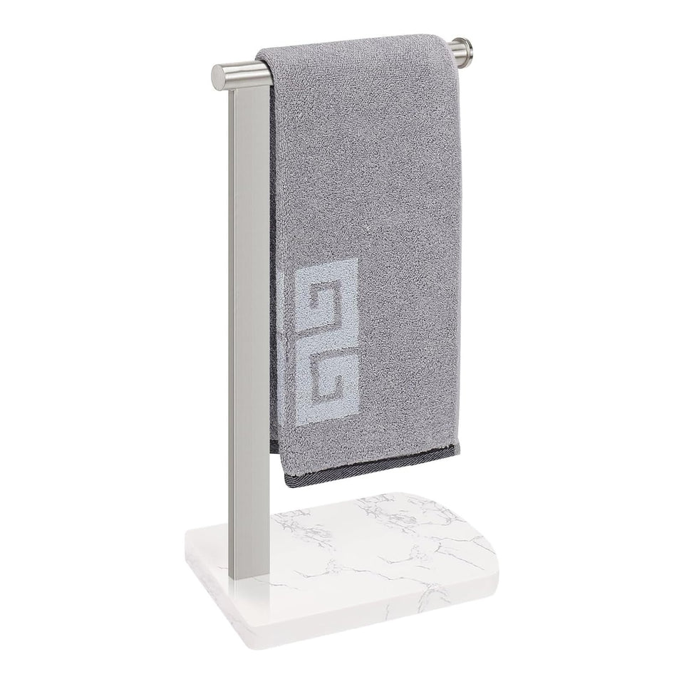 NearMoon hand towel holder with marble-base for stable surface in bathroom