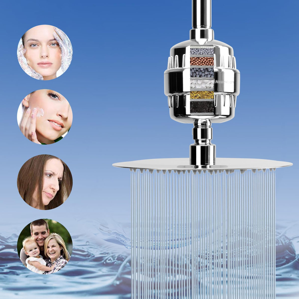 NearMoon handheld shower with 5 settings for versatile cleaning.